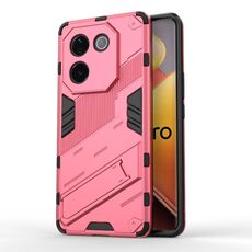 Per vivo iQOO Z9s Pro 5G India Punk Armor 2 in 1 PC + TPU Custodia per telefono con supporto (rosso chiaro)