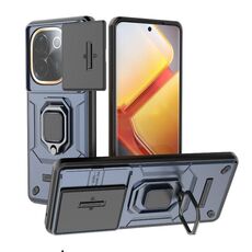 Per vivo iQOO Z9s Pro 5G Global Sliding Camshield TPU + PC Custodia antiurto per telefono con supporto (blu)