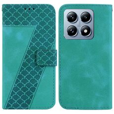 Per Xiaomi 14T Custodia per telefono in pelle goffrata a sette forme (verde)