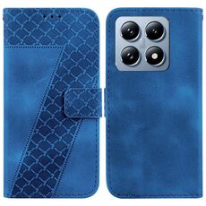 Per Xiaomi 14T Custodia per telefono in pelle goffrata a sette forme (blu)