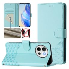 Per vivo V40 Lite 5G / V30e 5G Custodia per telefono in pelle con stampa a nido d'ape globale RFID (verde menta)