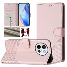 Per vivo V40 Lite 5G / V30e 5G Custodia per telefono in pelle con stampa a nido d'ape globale RFID (rosa)