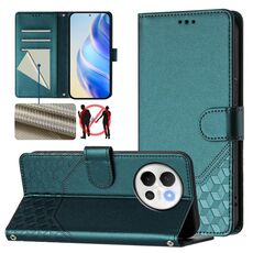 Per vivo V40 Lite 5G / V30e 5G Custodia per telefono in pelle con stampa a nido d'ape globale RFID (verde pavone)