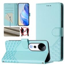 Per vivo S19 Pro Custodia per telefono in pelle con stampa a nido d'ape RFID (verde menta)