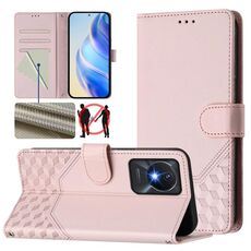 Per vivo Y02a 4G / Y02 4G / Y11 2023 / Y02T Custodia per telefono in pelle con stampa a nido d'ape RFID (rosa)