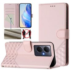 Per vivo Y78+ 5G / Y78 5G Custodia per telefono in pelle con stampa a nido d'ape globale RFID (rosa)