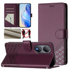 Per vivo Y100 5G Global Honeycomb Embossing RFID Custodia in pelle per telefono (viola)