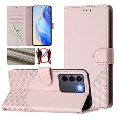 Per vivo V27 5G / V27 Pro 5G Custodia per telefono in pelle con stampa a nido d'ape globale RFID (rosa)