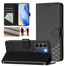 Per vivo V27 5G / V27 Pro 5G Custodia per telefono in pelle con stampa a nido d'ape globale RFID (nera)