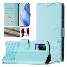 Per vivo V20 / Y73 2021 Custodia per telefono in pelle con stampa a nido d'ape RFID (verde menta)