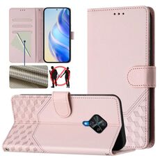 Per vivo Y31 4G 2021 India / Y53s 4G Custodia per telefono in pelle con stampa a nido d'ape RFID (rosa)