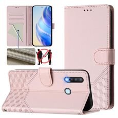 Per vivo Y17 / Y15 / Y12 / Y11 Custodia per telefono in pelle con stampa a nido d'ape RFID (rosa)