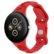 Per Google Pixel Watch 3 41mm Cinturino in silicone con texture incisa al laser (rosso)