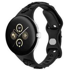 Per Google Pixel Watch 3 41mm Cinturino in silicone con texture incisa al laser (nero)