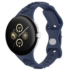 Per Google Pixel Watch 3 41mm Cinturino in silicone con texture incisa al laser (blu navy)