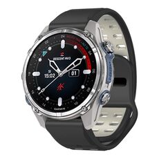 Cinturino per orologio in silicone con fibbia a sgancio rapido e rivetti bicolore da 26 mm (nero grigio)