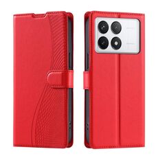 Per Redmi K70 Voltage Custodia per telefono in pelle ultra sottile a pois (rosso)