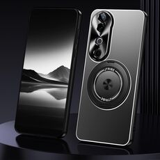 Per vivo S19 Custodia per telefono in metallo satinato con supporto rotante (nero)