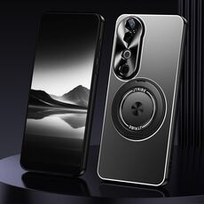 Per vivo S19 Pro Custodia per telefono in metallo satinato con supporto rotante (nero)