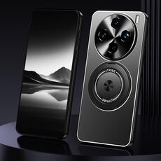 Per vivo X100 Pro Supporto Rotante Custodia per Telefono in Metallo Smerigliato (Nero)