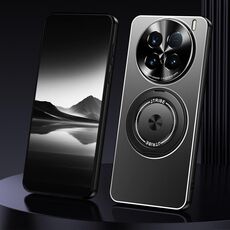 Per vivo X100 Ultra Supporto Rotante Custodia per Telefono in Metallo Smerigliato (Nero)