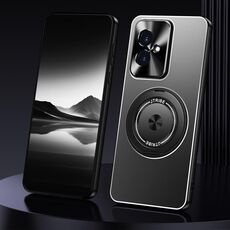 Per Honor 100 Supporto Rotante Custodia per Telefono in Metallo Smerigliato (Nero)