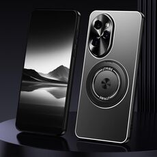 Per Honor 100 Pro Supporto Rotante Custodia per Telefono in Metallo Smerigliato (Nero)