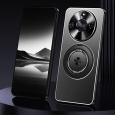 Per Honor X50 GT Supporto rotante Custodia per telefono in metallo satinato (nero)