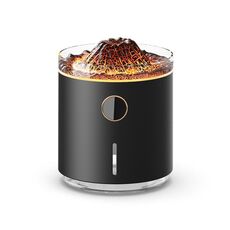 HX127 Mini Volcano Lava Aromatherapy Diffusore Piccolo Umidificatore per Atmosfera Domestica, Colore: Nero