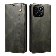 Custodia per telefono in pelle con texture Crazy Horse per Honor Play 60 Plus Global Oil Wax (verde)