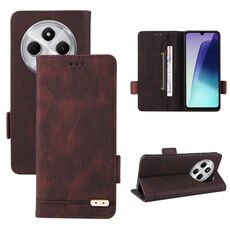 Per Redmi 14C Custodia in pelle con chiusura magnetica (marrone)