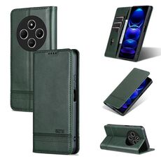 Per Redmi 14C 4G AZNS Custodia per telefono in pelle con texture di vitello magnetica (verde scuro)