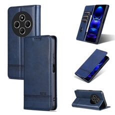 Per Redmi 14C 4G AZNS Custodia per telefono in pelle con texture di vitello magnetica (blu scuro)