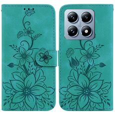 Per Xiaomi 14T Custodia in pelle goffrata Lily (verde)
