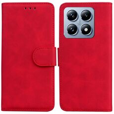 Per Xiaomi 14T Custodia in pelle Flip Skin Feel Pure Color (rosso)