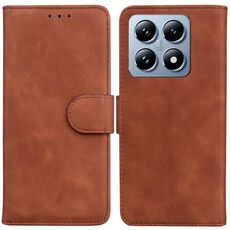 Per Xiaomi 14T Custodia in pelle con chiusura a scatto Skin Feel Pure Color (marrone)