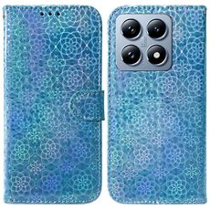 Per Xiaomi 14T Custodia per telefono in pelle con fibbia magnetica colorata (blu)