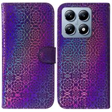 Per Xiaomi 14T Custodia per telefono in pelle con fibbia magnetica colorata (viola)