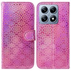 Per Xiaomi 14T Custodia per telefono in pelle con fibbia magnetica colorata (rosa)