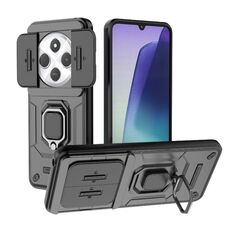 Per Redmi 14C 4G Custodia per telefono antiurto in TPU + PC con supporto scorrevole Camshield (nero)