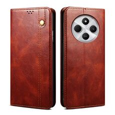 Per Redmi 14C 4G Custodia per telefono in pelle con texture Crazy Horse Oil Wax (marrone)