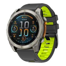 Per Garmin 22mm Cinturino ufficiale in silicone a sgancio rapido bicolore (nero lime)
