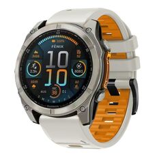 Per Garmin 22mm Official Two Color Quick Release Silicone Watch Band (arancione sabbia chiaro)