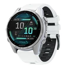 Per Garmin 26mm Official Two Color Screw Buckle Quick Release Silicone Watch Band (Bianco Nero)