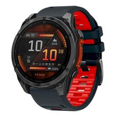 Per Garmin 26mm Cinturino ufficiale in silicone con fibbia a vite bicolore e sgancio rapido (nero rosso)