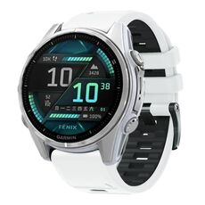 Per Garmin 22mm Official Two Color Screw Buckle Quick Release Silicone Watch Band (Bianco Nero)