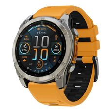 Per Garmin 22mm Official Two Color Screw Buckle Quick Release Silicone Watch Band (Arancione Nero)