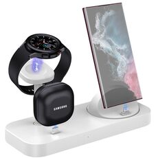 Supporto di ricarica 4 in 1 B25 Type-C per telefono Samsung Watch / Galaxy Buds (bianco)
