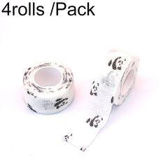 4 rotoli/confezione 2,5 cm x 4,5 m benda protettiva sportiva in tessuto non tessuto, colore: panda