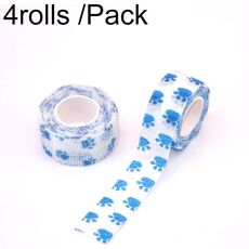 4 rotoli/confezione 2,5 cm x 4,5 m benda protettiva sportiva in tessuto non tessuto, colore: artiglio blu